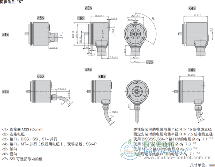 AC58-BiSS/SSI光电绝对值通用编码器(同步法兰S)AC58-BiSS/SSI光电绝对值通用编码器