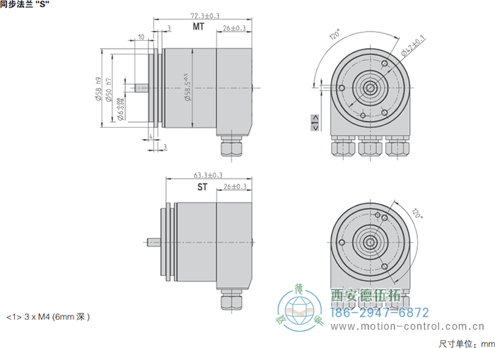 AC58-BiSS/SSI光电绝对值通用编码器(同步法兰S)AC58-BiSS/SSI光电绝对值通用编码器