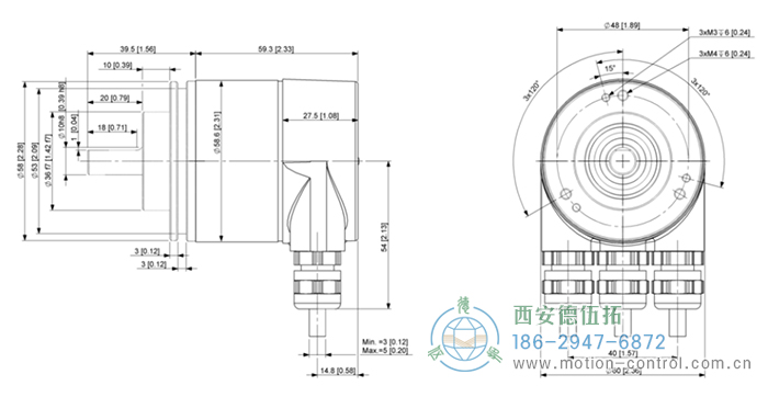 OCF绝对值防爆编码器外形及安装尺寸 - 
