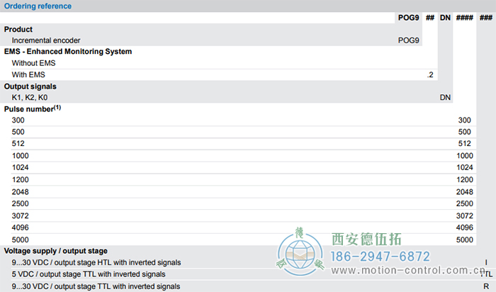 POG9增量重载编码器订货选型参考 - 
